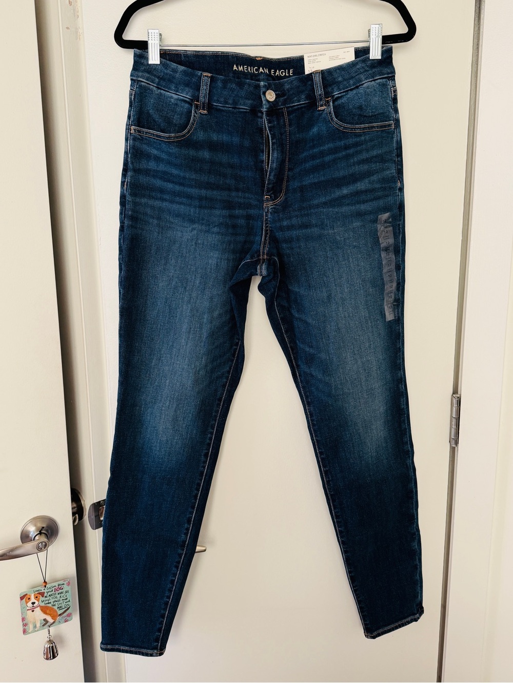 NWT American Eagle Outfitters “Dark Waves” Blue Curvy Jeggings - Size 12 Long